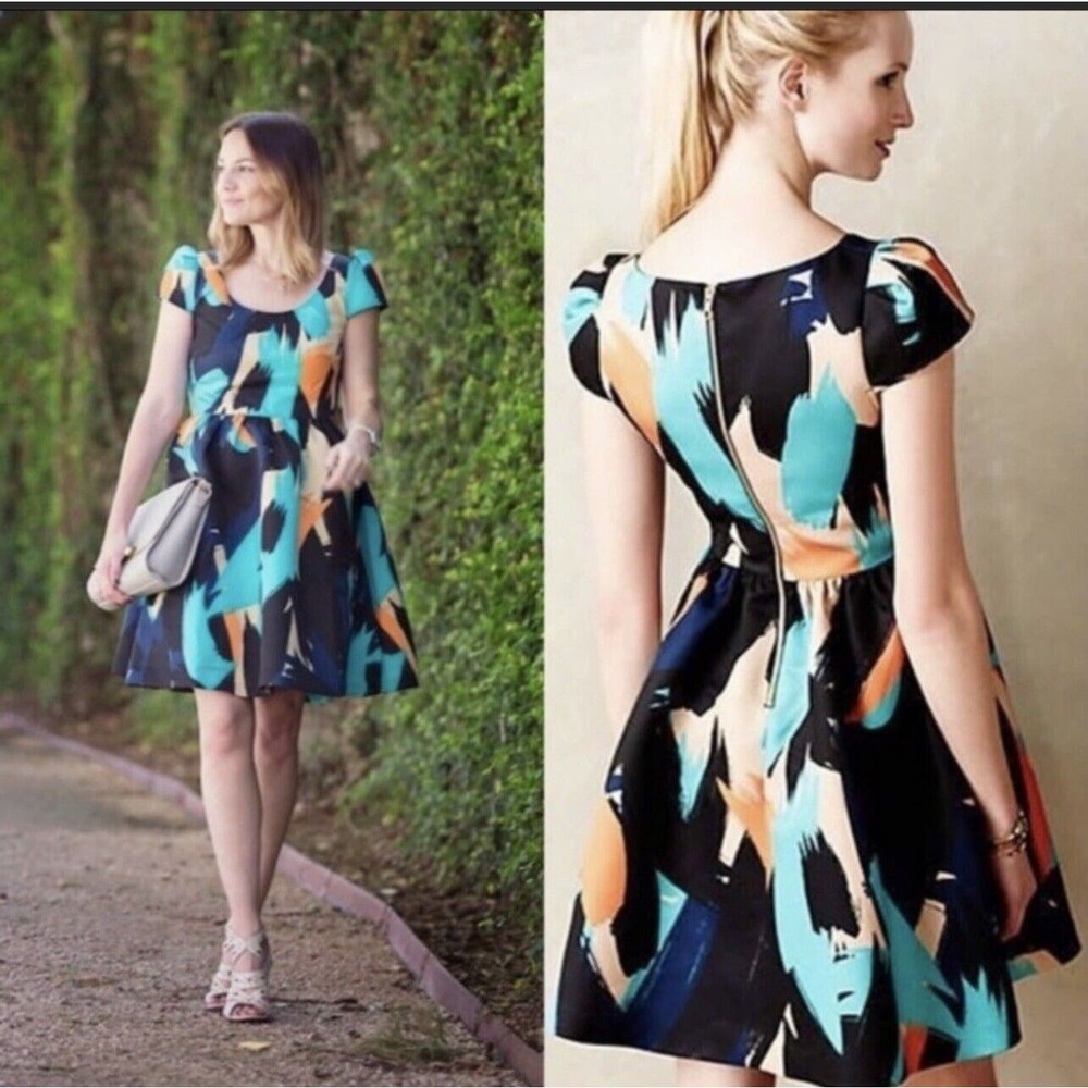 Anthropologie Anthro Moulinette Souers Fit and Flare Dress Womens Size 0